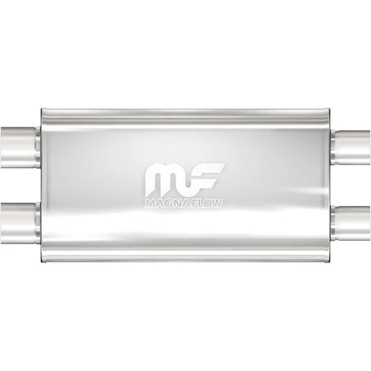 Magnaflow Perf Exhaust Muffler - Dual 3 in Inlets - Dual 3 in Outlets - 22 x 11 x 5 in Oval Body - 28 in Long -