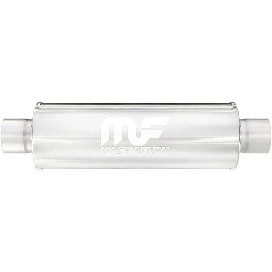 Magnaflow Perf Exhaust Muffler - 3 in Center Inlet - 3 in Center Outlet - 18 x 6 in Round Body - 24 in Long -