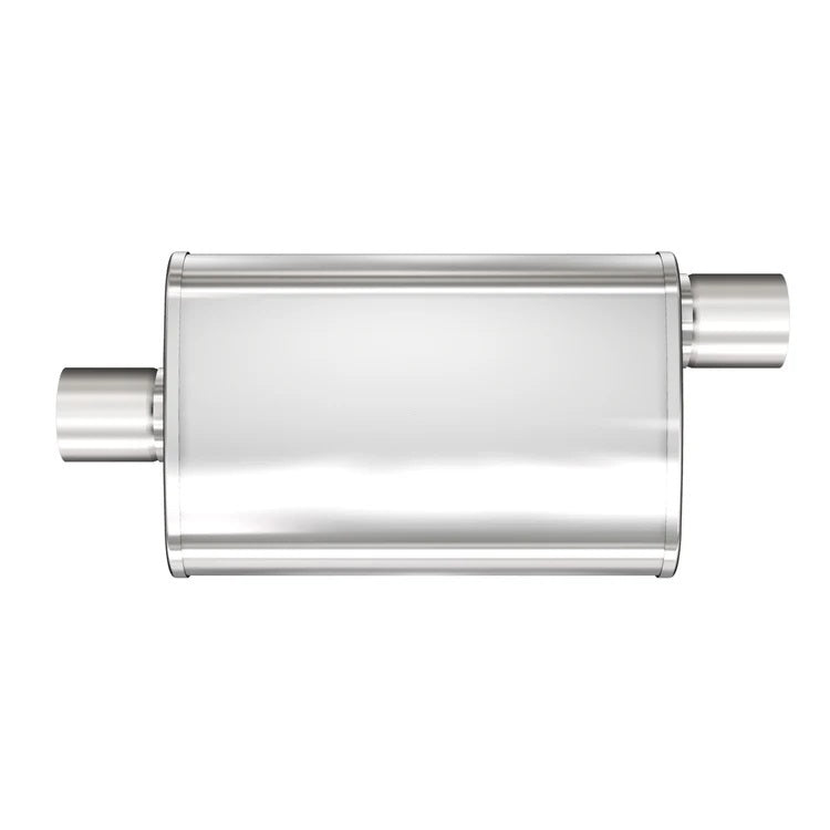 Magnaflow Perf Exhaust Muffler - XL - 3 in Center Inlet - 3 in Offset Outlet - 14 x 9 x 4 in Oval Body - 20 in Long -