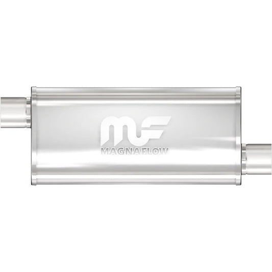 Magnaflow Perf Exhaust Muffler - 3 in Offset Inlet - 3 in Offset Outlet - 14 x 8 x 5 in Oval Body - 20 in Long -