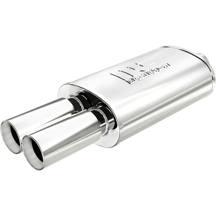 Magnaflow Perf Exhaust Muffler - Street Series - 2.25 in Center Inlet - Dual 3.125 in Outlets - 14 x 8 x 5 in Oval