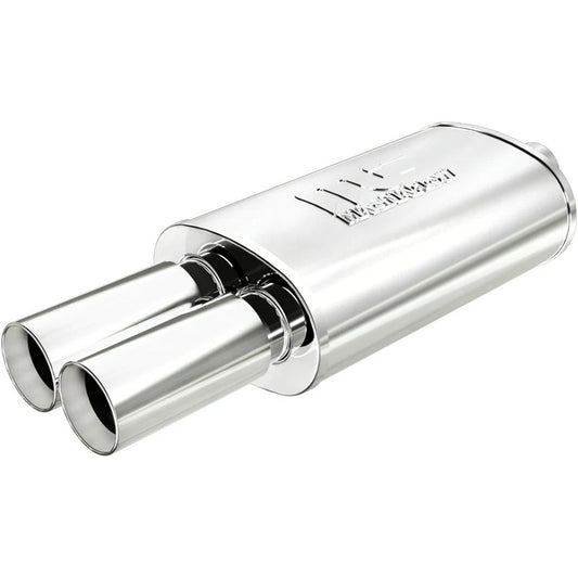 Magnaflow Perf Exhaust Muffler - Street Series - 2.25 in Center Inlet - Dual 3.125 in Outlets - 14 x 8 x 5 in Oval