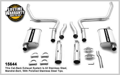 Magnaflow Perf Exhaust Exhaust System - Street Series - Cat-Back - 2.5 in Diameter - 3.5 in Tips - Stainless - Natural
