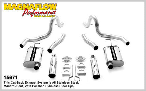 Magnaflow Perf Exhaust Exhaust System - Street Series - Cat-Back - 2.5 in Diameter - 3.5 in Tips - Stainless - Natural