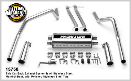 Magnaflow Perf Exhaust Exhaust System - Performance - Cat-Back - 2.5 in Diameter - 3.5 in Tips - Stainless - Natural -