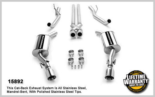 Magnaflow Perf Exhaust Exhaust System - Street Series - Cat-Back - 2.5 in Diameter - 4 in Tips - Stainless - Natural -