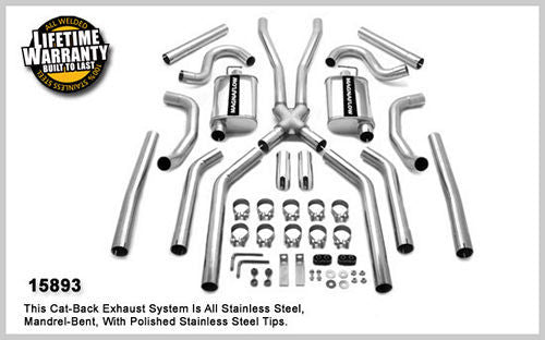 Magnaflow Perf Exhaust Exhaust System - Performance - Cat-Back - 2.5 in Diameter - 2.75 in Tips - Stainless - Natural