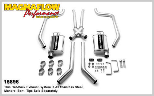 Magnaflow Perf Exhaust Exhaust System - Street Series - Cat-Back - 2.5 in Diameter - Stainless - Natural - V8 - GM