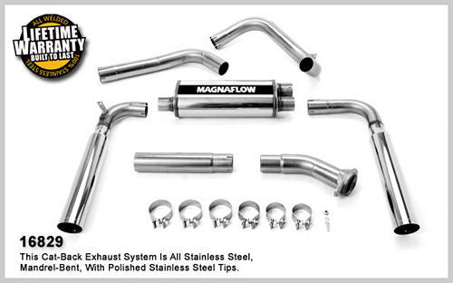 Magnaflow Perf Exhaust Exhaust System - Street Series - Cat-Back - 3 in Diameter - 3.5 in Tips - Stainless - Natural -