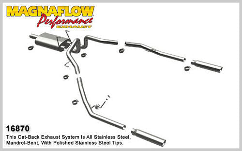 Magnaflow Perf Exhaust Exhaust System - Performance - Cat-Back - 3 in Diameter - 3.5 in Tips - Stainless - Natural -