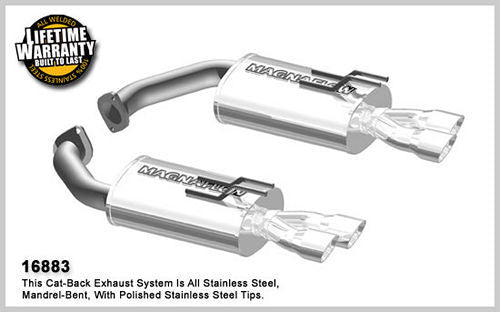 Magnaflow Perf Exhaust Exhaust System - Street Series - Axle-Back - 2.5 in Diameter - 3 in Tips - Stainless - Natural