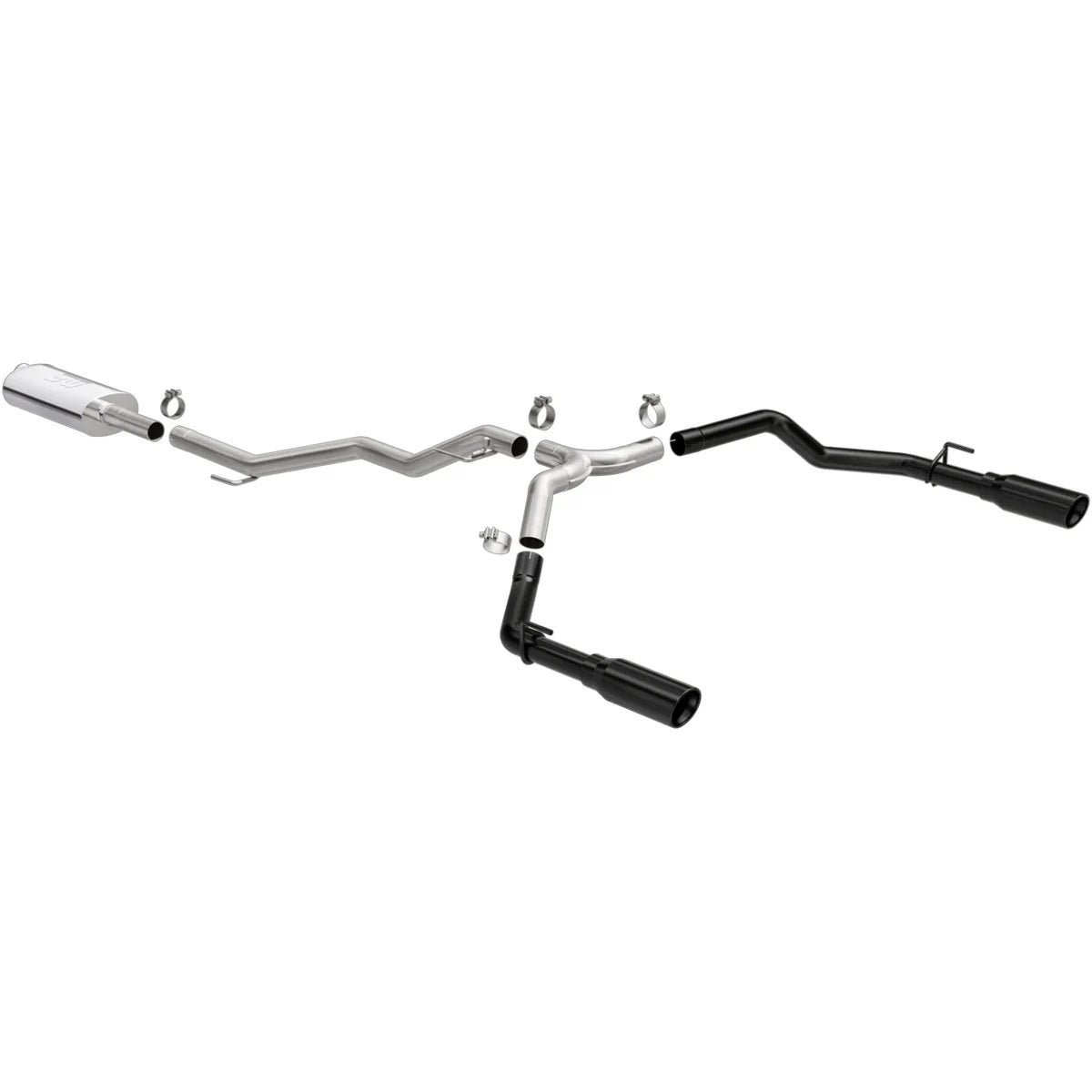 Magnaflow Perf Exhaust Exhaust System - Street Series - Cat-Back - 3 in Diameter - Dual 4 in Black Tips - Stainless -