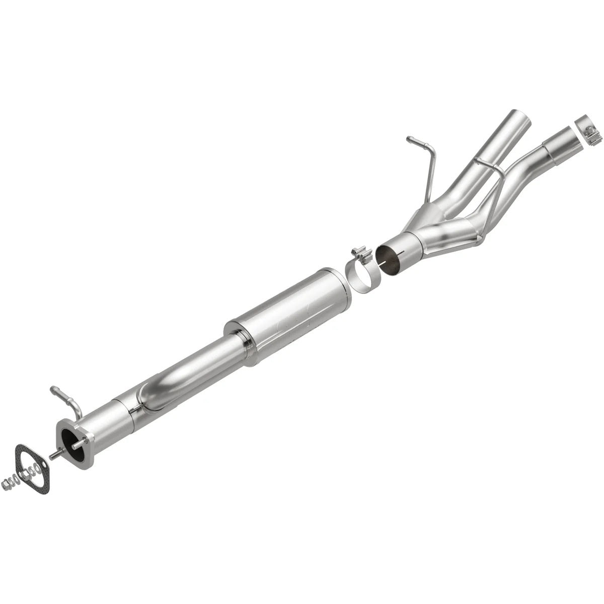 Magnaflow Perf Exhaust Muffler - D-Fit - 3 in Center Inlet - Dual 3 in Outlets - Stainless - Natural - 3.0 L - Ram