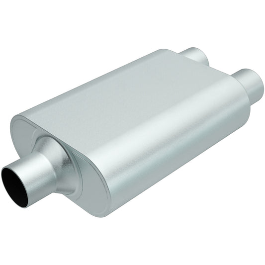 Magnaflow Perf Exhaust Muffler - Rumble - 3 in Center Inlet - Dual 2.25 in Outlet - 13 x 4.25 x 9.5 in Oval Body - 19