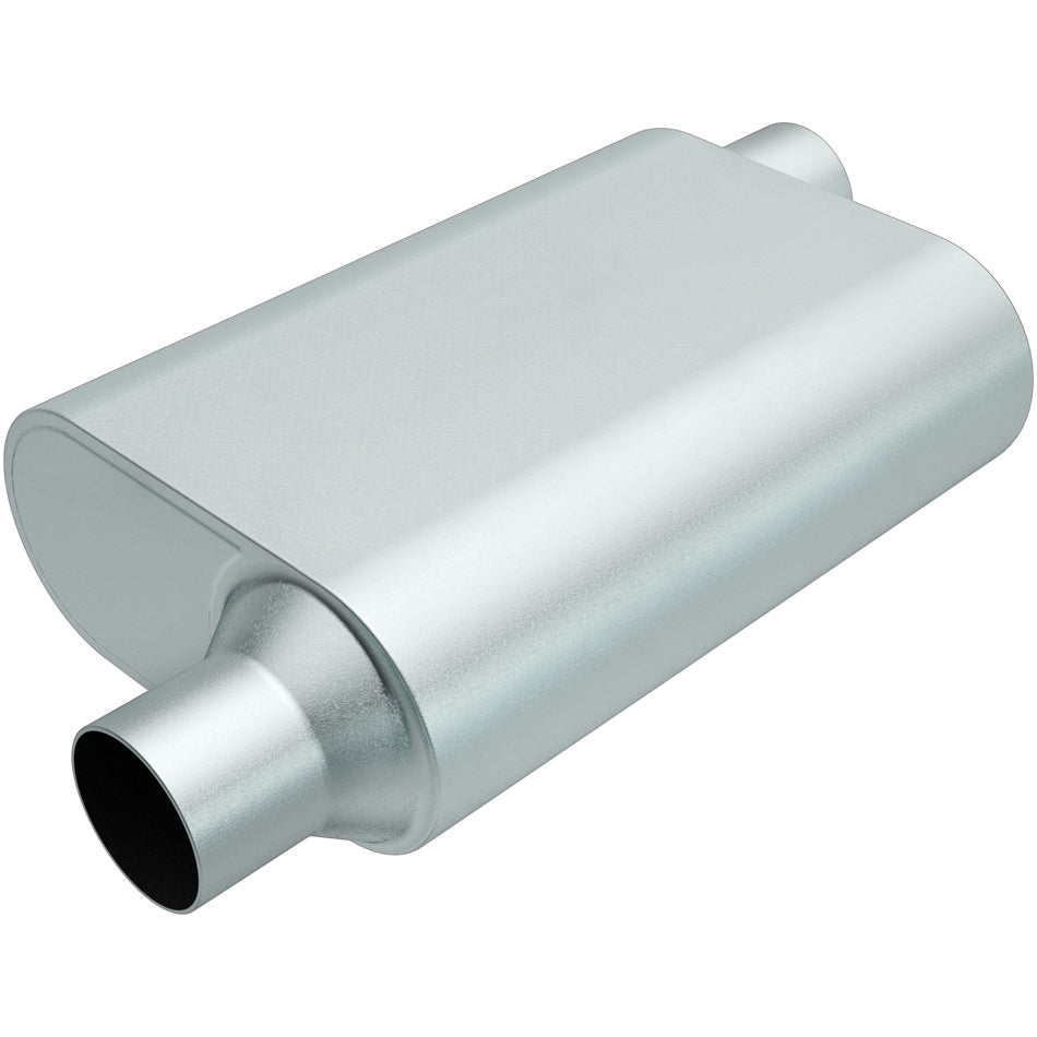 Magnaflow Perf Exhaust Muffler - Rumble - 3 in Offset Inlet - 3 in Offset Outlet - 13 x 4.25 x 9.5 in Oval Body - 19