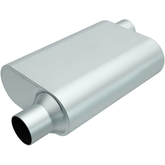 Magnaflow Perf Exhaust Muffler - Rumble - 3 in Offset Inlet - 3 in Offset Outlet - 13 x 4.25 x 9.5 in Oval Body - 19