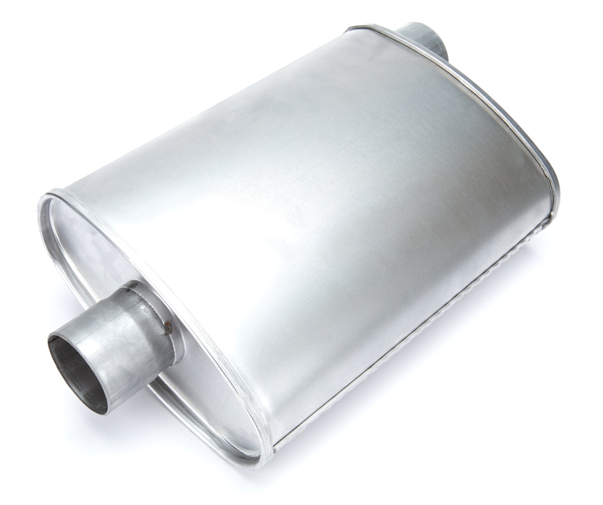 Magnaflow Perf Exhaust Muffler - Rumble - 2.5 in Offset Inlet - 2.5 in Center Outlet - 14 x 4.5 x 9.75 in Oval Body -