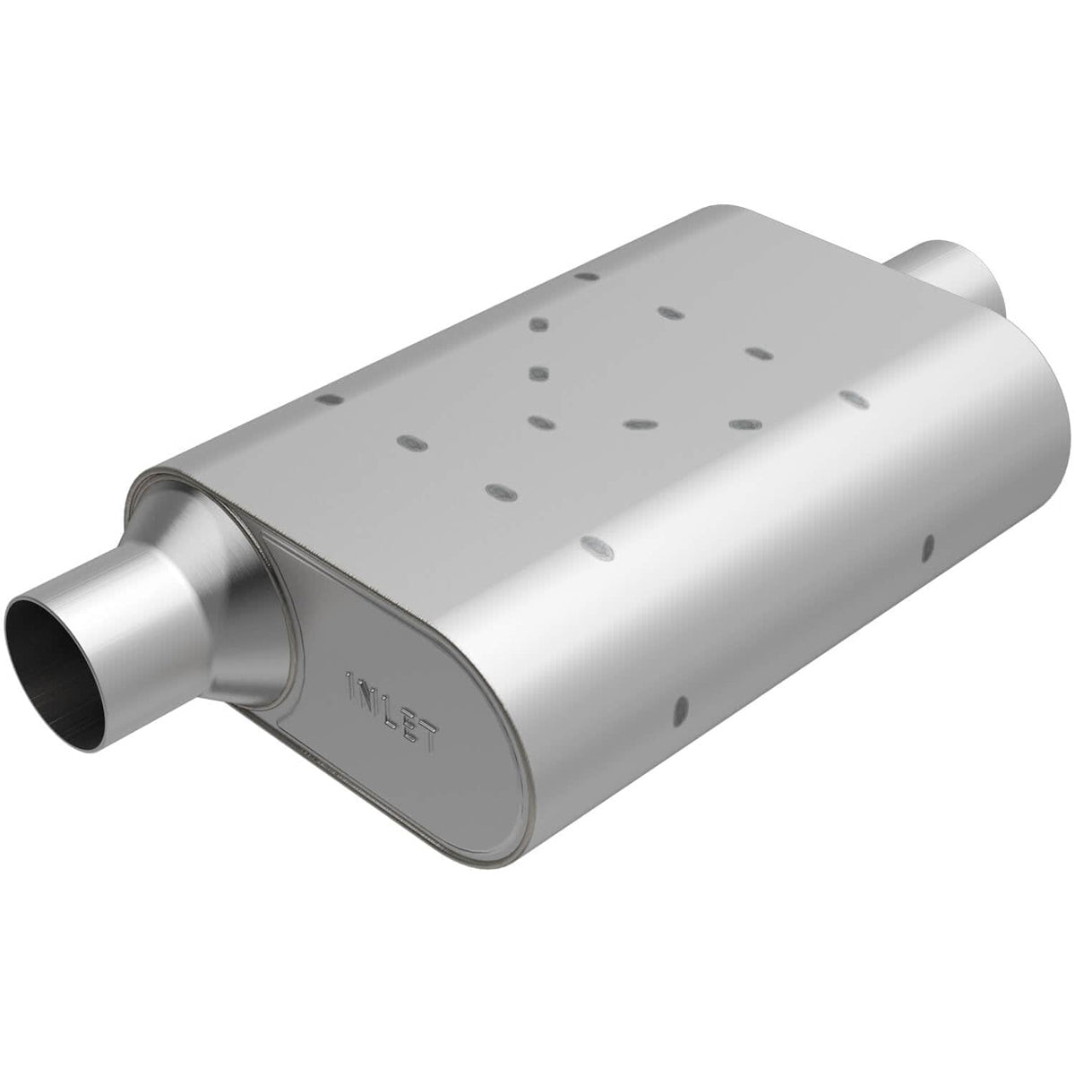 Magnaflow Perf Exhaust Muffler - Rumble - 3 in Offset Inlet - 3 in Center Outlet - 13 x 4.25 x 9.5 in Oval Body - 18.5