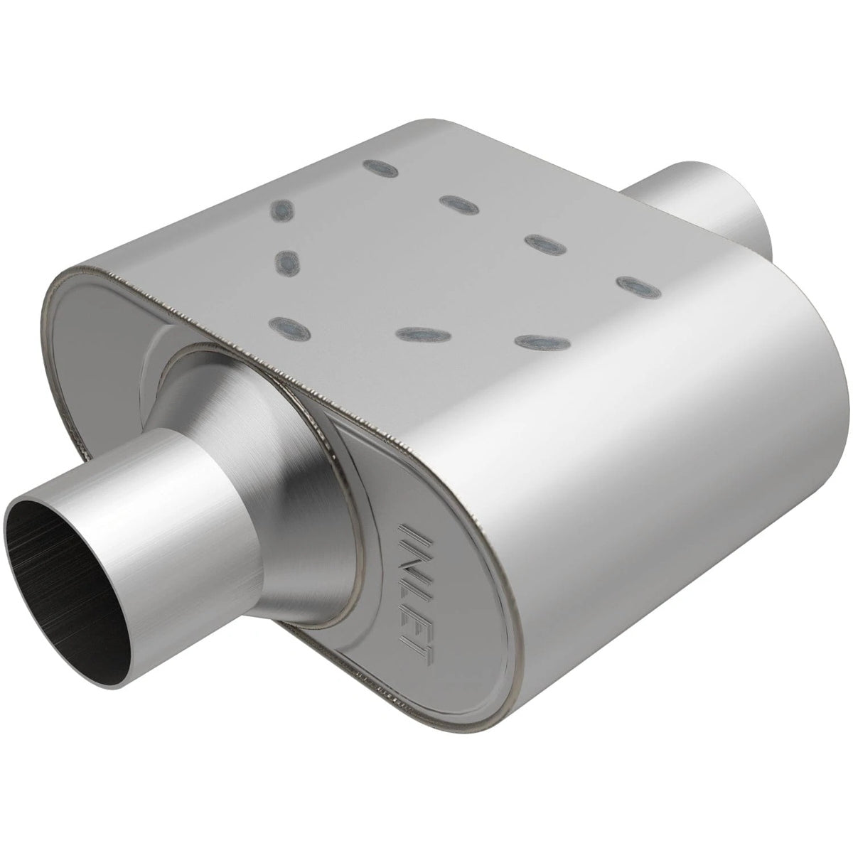 Magnaflow Perf Exhaust Muffler - Rumble - 3 in Center Inlet - 3 in Center Outlet - 13 x 4.25 x 9.5 in Oval Body - 18.5