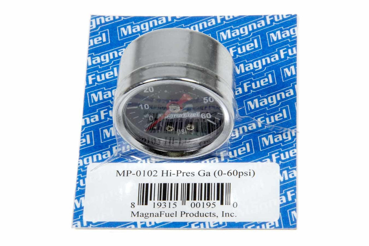 Magnafuel/Magnaflow Fuel Systems Pressure Gauge - 0-60 psi - Mechanical - Analog - 1-1/2 in Diameter - 1/8 in NPT Port