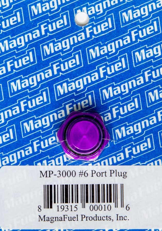 Magnafuel/Magnaflow Fuel Systems Fitting - Plug - 6 AN - O-Ring - Hex Head - Aluminum - Purple Anodized - Each