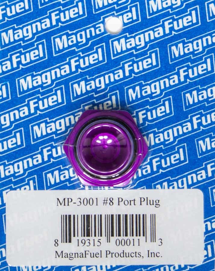 Magnafuel/Magnaflow Fuel Systems Fitting - Plug - 8 AN - O-Ring - Hex Head - Aluminum - Purple Anodized - Each