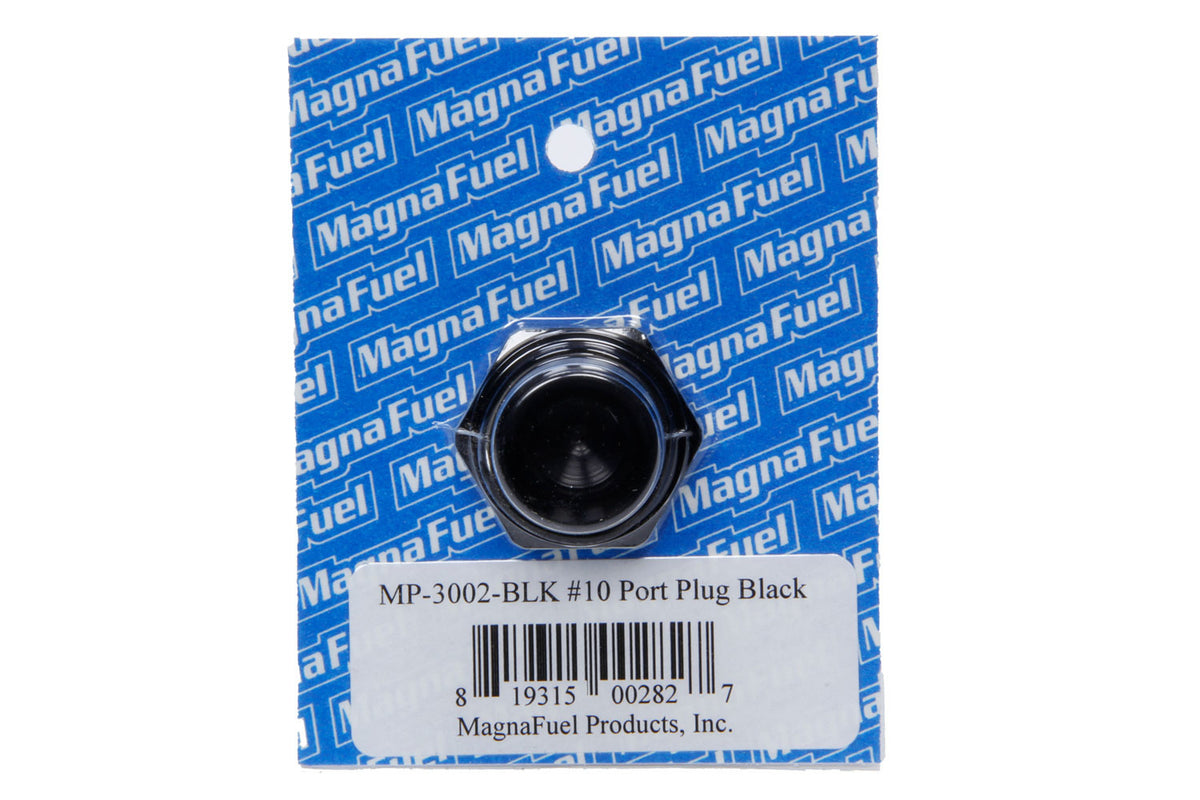 Magnafuel/Magnaflow Fuel Systems Fitting - Plug - 10 AN - O-Ring - Hex Head - Aluminum - Black Anodized - Each