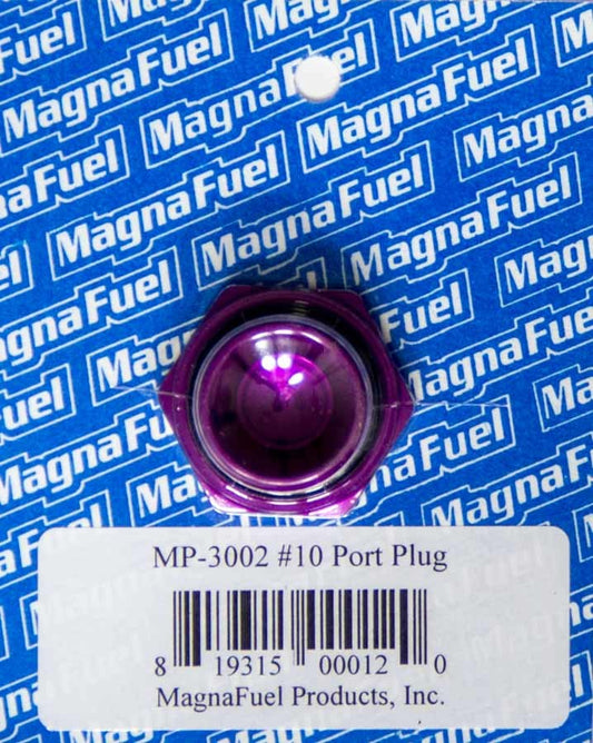 Magnafuel/Magnaflow Fuel Systems Fitting - Plug - 10 AN - O-Ring - Hex Head - Aluminum - Purple Anodized - Each