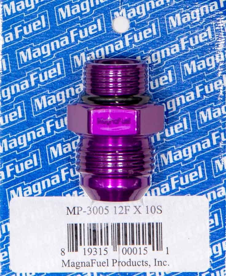 Magnafuel/Magnaflow Fuel Systems Fitting - Adapter - Straight - 12 AN Male to 10 AN Male O-Ring - Aluminum - Purple