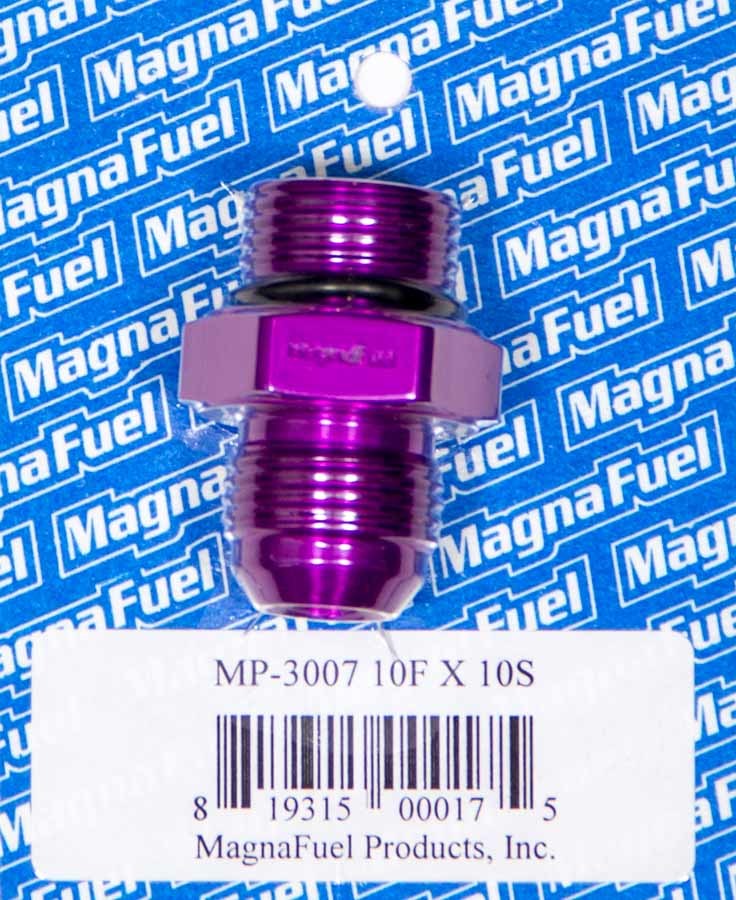 Magnafuel/Magnaflow Fuel Systems Fitting - Adapter - Straight - 10 AN Male to 10 AN Male O-Ring - Aluminum - Purple