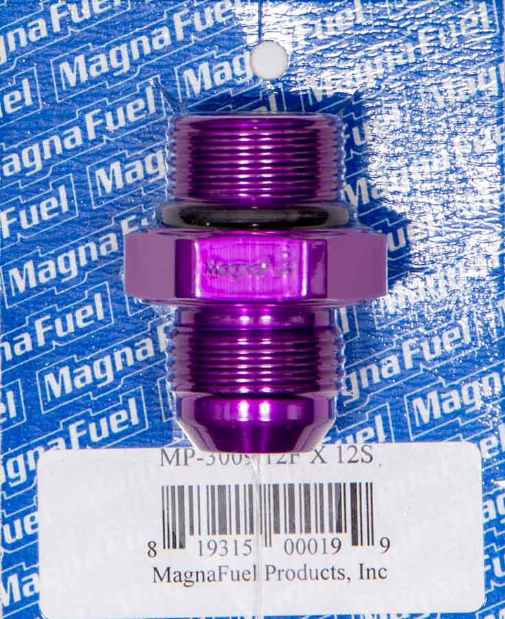 Magnafuel/Magnaflow Fuel Systems Fitting - Adapter - Straight - 12 AN Male to 12 AN Male O-Ring - Aluminum - Purple