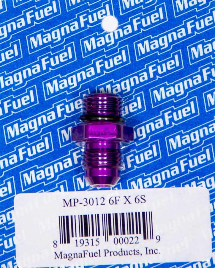 Magnafuel/Magnaflow Fuel Systems Fitting - Adapter - Straight - 6 AN Male to 6 AN Male O-Ring - Aluminum - Purple
