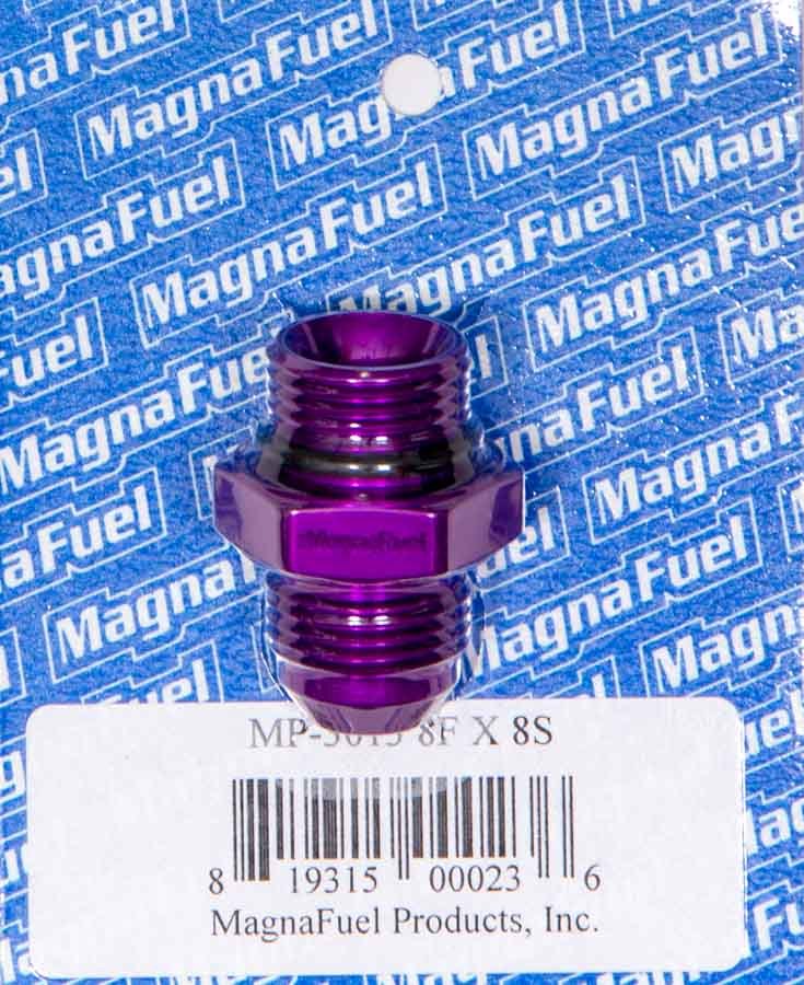 Magnafuel/Magnaflow Fuel Systems Fitting - Adapter - Straight - 8 AN Male to 8 AN Male O-Ring - Aluminum - Purple
