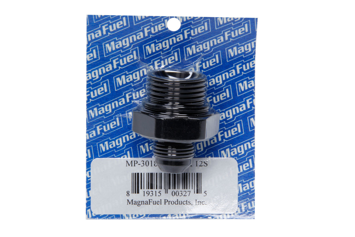 Magnafuel/Magnaflow Fuel Systems Fitting - Adapter - Straight - 8 AN Male to 12 AN Male O-Ring - Aluminum - Black