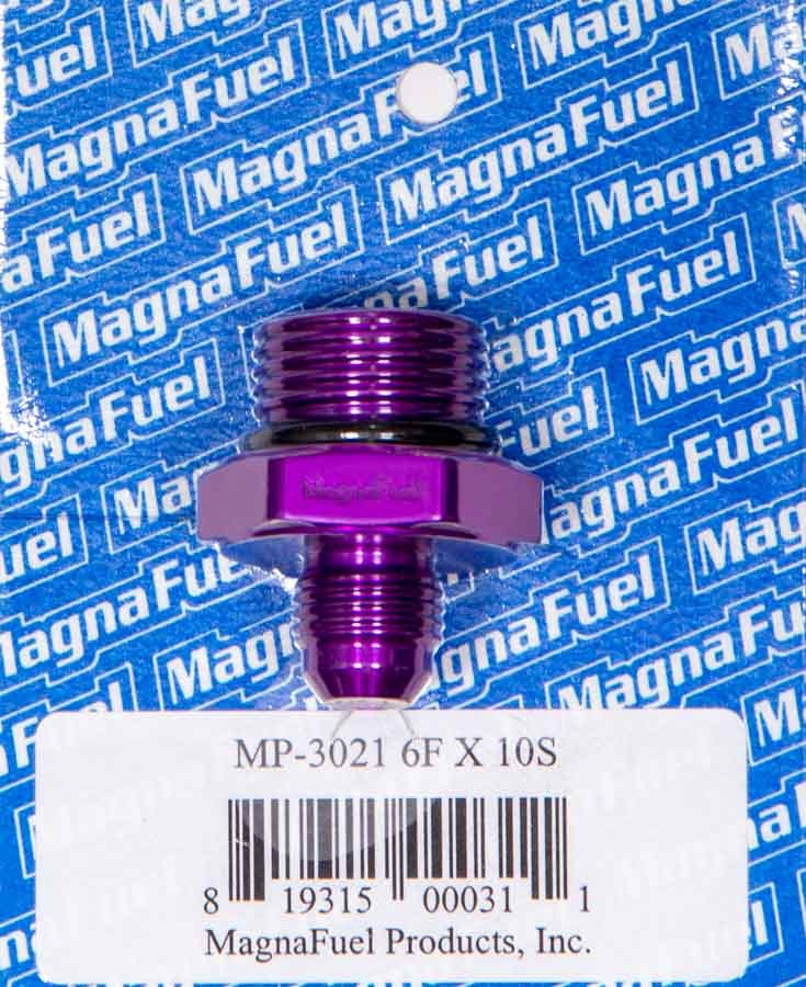 Magnafuel/Magnaflow Fuel Systems Fitting - Adapter - Straight - 6 AN Male to 10 AN Male O-Ring - Aluminum - Purple