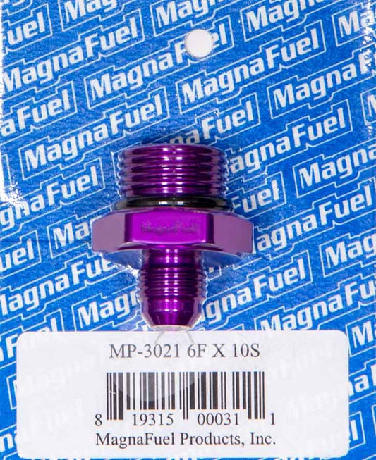 Magnafuel/Magnaflow Fuel Systems Fitting - Adapter - Straight - 6 AN Male to 10 AN Male O-Ring - Aluminum - Purple
