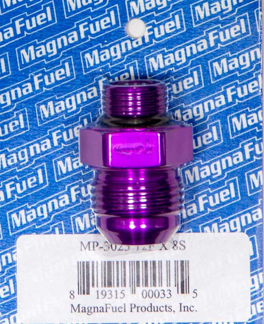Magnafuel/Magnaflow Fuel Systems Fitting - Adapter - Straight - 12 AN Male to 8 AN Male O-Ring - Aluminum - Purple