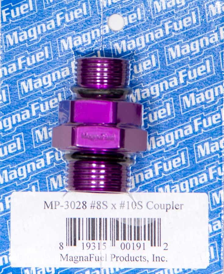 Magnafuel/Magnaflow Fuel Systems Fitting - Adapter - Straight - 10 AN Male O-Ring to 8 AN Male O-Ring - Aluminum -