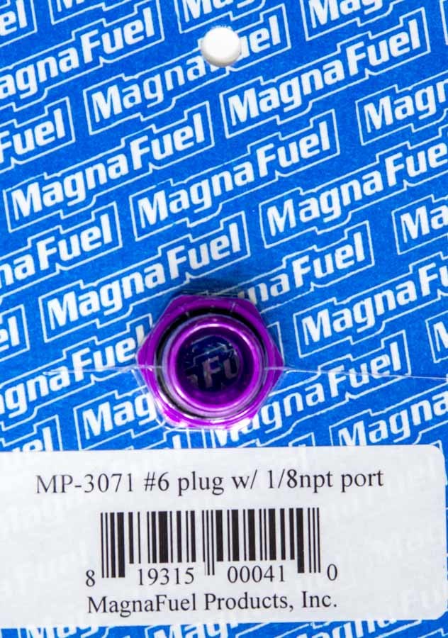 Magnafuel/Magnaflow Fuel Systems Fitting - Plug - 6 AN - O-Ring - 1/8 in NPT Female Port - Hex Head - Aluminum -