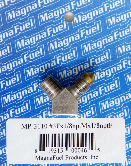 Magnafuel/Magnaflow Fuel Systems Fitting - Jet Adapter - Y-Block - 1/8 in NPT Female Inlet - 3 AN Male x 1/8 in NPT