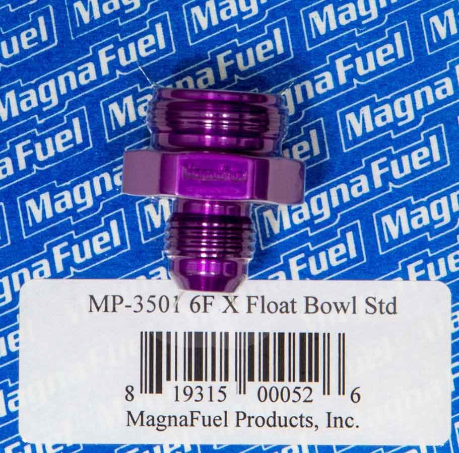 Magnafuel/Magnaflow Fuel Systems Carburetor Inlet Fitting - Straight - 6 AN Female to 7/8-20 in Male - Aluminum -