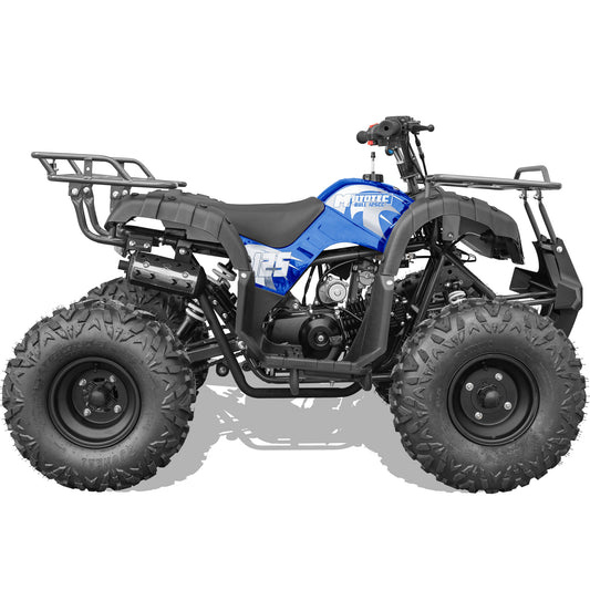 MotoTec Bull 125cc 4-Stroke Kids Gas ATV Blue - view 2