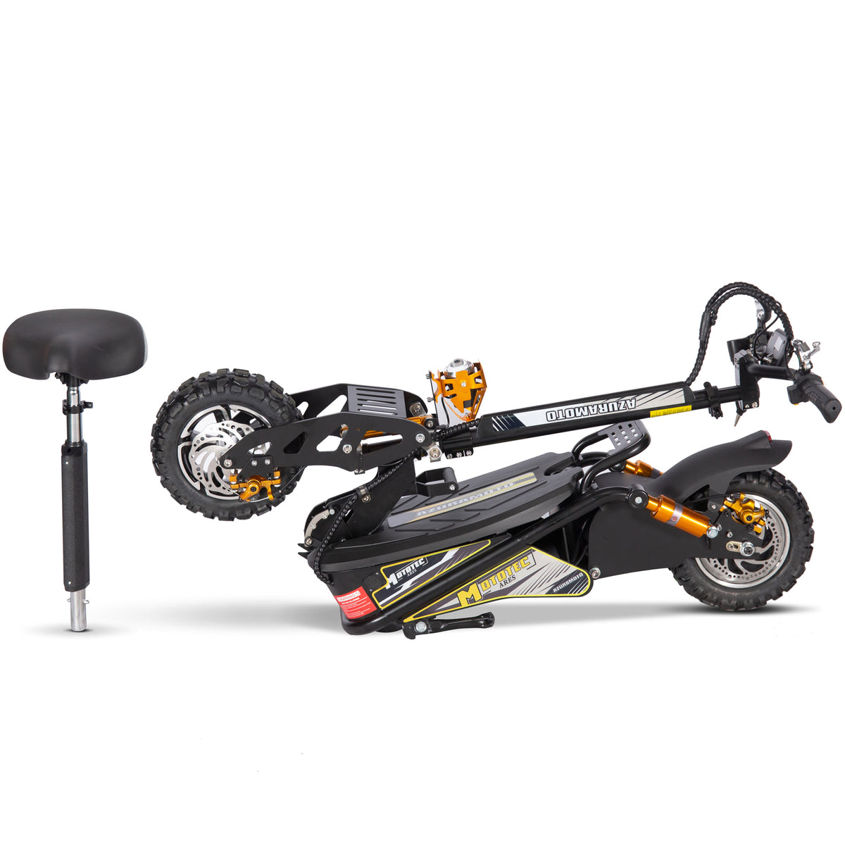 MotoTec Ares 48V 1600W Electric Scooter Black - view 10