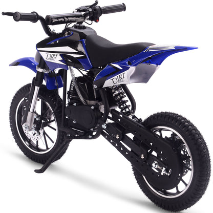 MotoTec Big Alien 50cc 2-Stroke Kids Gas Dirt Bike Blue - view 4