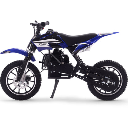 MotoTec Big Alien 50cc 2-Stroke Kids Gas Dirt Bike Blue - view 5
