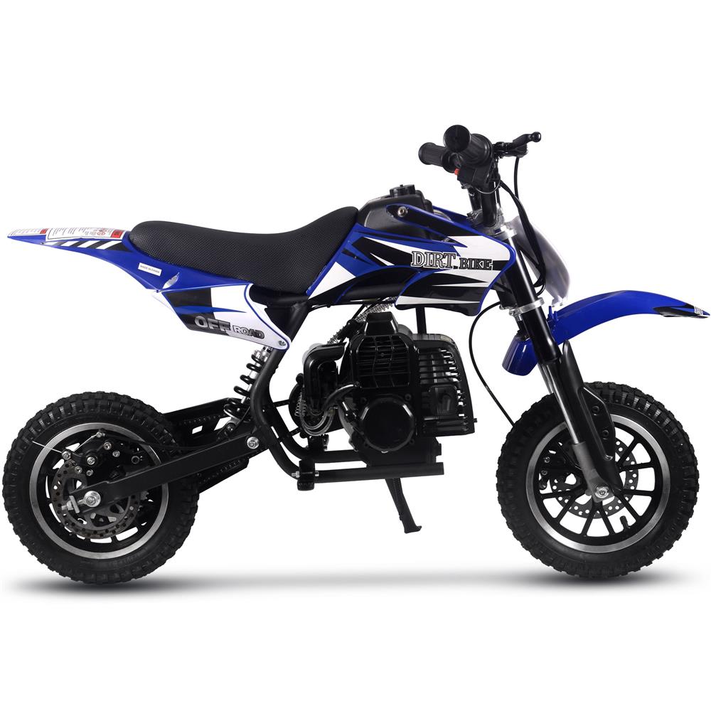 MotoTec Alien 50cc 2-Stroke Kids Gas Dirt Bike Blue - view 2