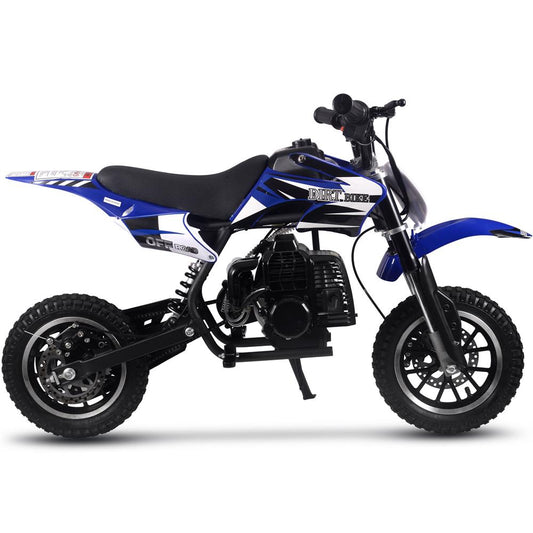 MotoTec Alien 50cc 2-Stroke Kids Gas Dirt Bike Blue - view 2