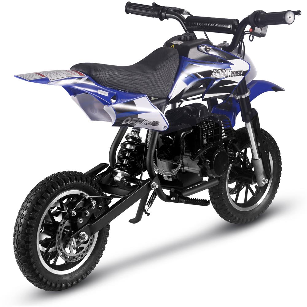 MotoTec Alien 50cc 2-Stroke Kids Gas Dirt Bike Blue - view 3
