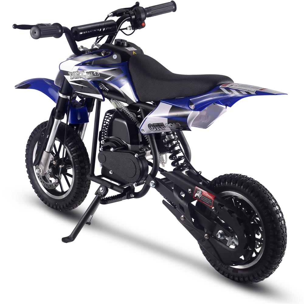 MotoTec Alien 50cc 2-Stroke Kids Gas Dirt Bike Blue - view 4