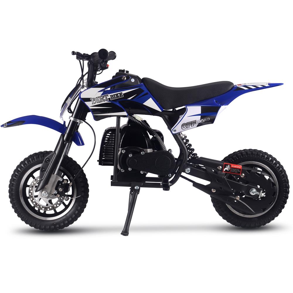 MotoTec Alien 50cc 2-Stroke Kids Gas Dirt Bike Blue - view 5
